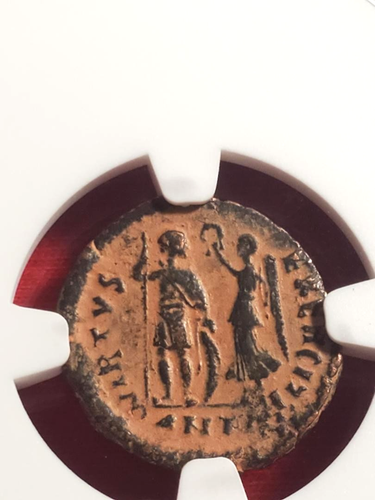 WESTERN ROMAN EMPIRE. Honorius, AD 393-423. Æ3 Nummus, NGC Certified *947* - Picture 9 of 10
