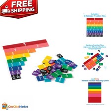 Plastic Rainbow Fraction Tiles Set of 51 - Hands-On Montessori Math Materials