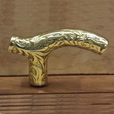 Embossed Brass Walking Cane Handle - Brass Handle for Walking Cane - PC11