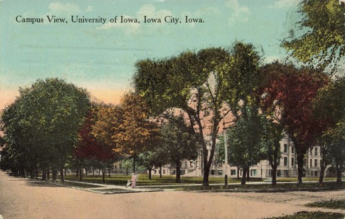 Postcard Iowa City IA Campus View University of Iowa DB 1914 - Picture 1 of 2