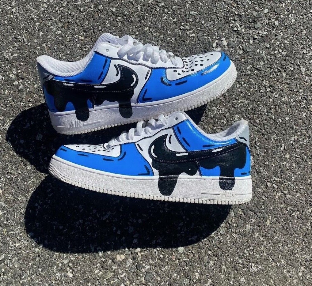 靴 Nike Air Force 1 WHITE-BLACK-RACER BLUE A4835_4029_right1