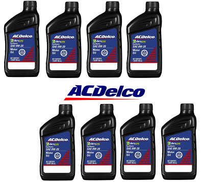 8 Quarts - ACDelco GM OE FULL SYNTHETIC SAE 0W-20 GEN 3 Dexos1 Motor Oil 10-9322