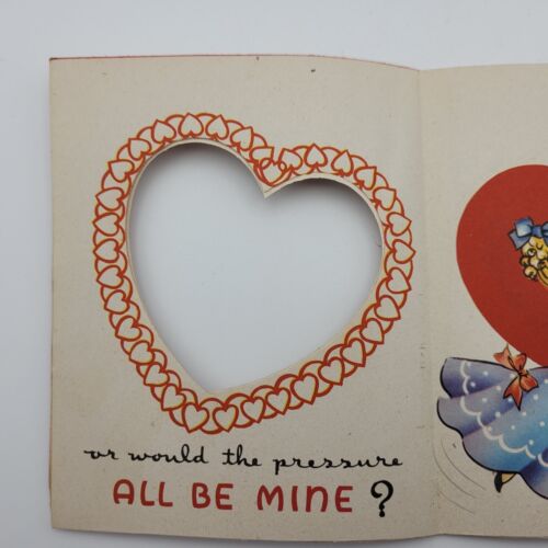 Vintage Valentines Day Card 1950s 1940s Divine Romance Kissing Valentine - Picture 3 of 5