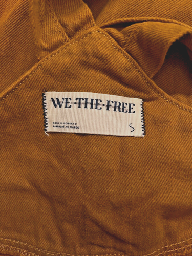 New Cotton Free People Cargo Denim Rust Bib-and-brace Utility Overalls Sz S - Picture 4 of 8