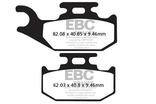 FIT BOMBARDIER/BRP Quest 650 (4x4) (Model typ 02>04 EBC REAR ORGANIC BRAKE PADS