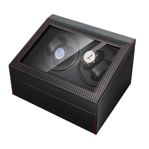 4+6 Automatik Rotation Uhrenbeweger Uhr Aufbewahrungsbox Auto Vitrinenhalter - Bild 9 von 16