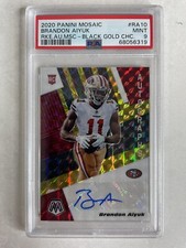 2020 Panini Mosaic Brandon Aiyuk Black Gold Choice Prizm Rookie Auto PSA 9