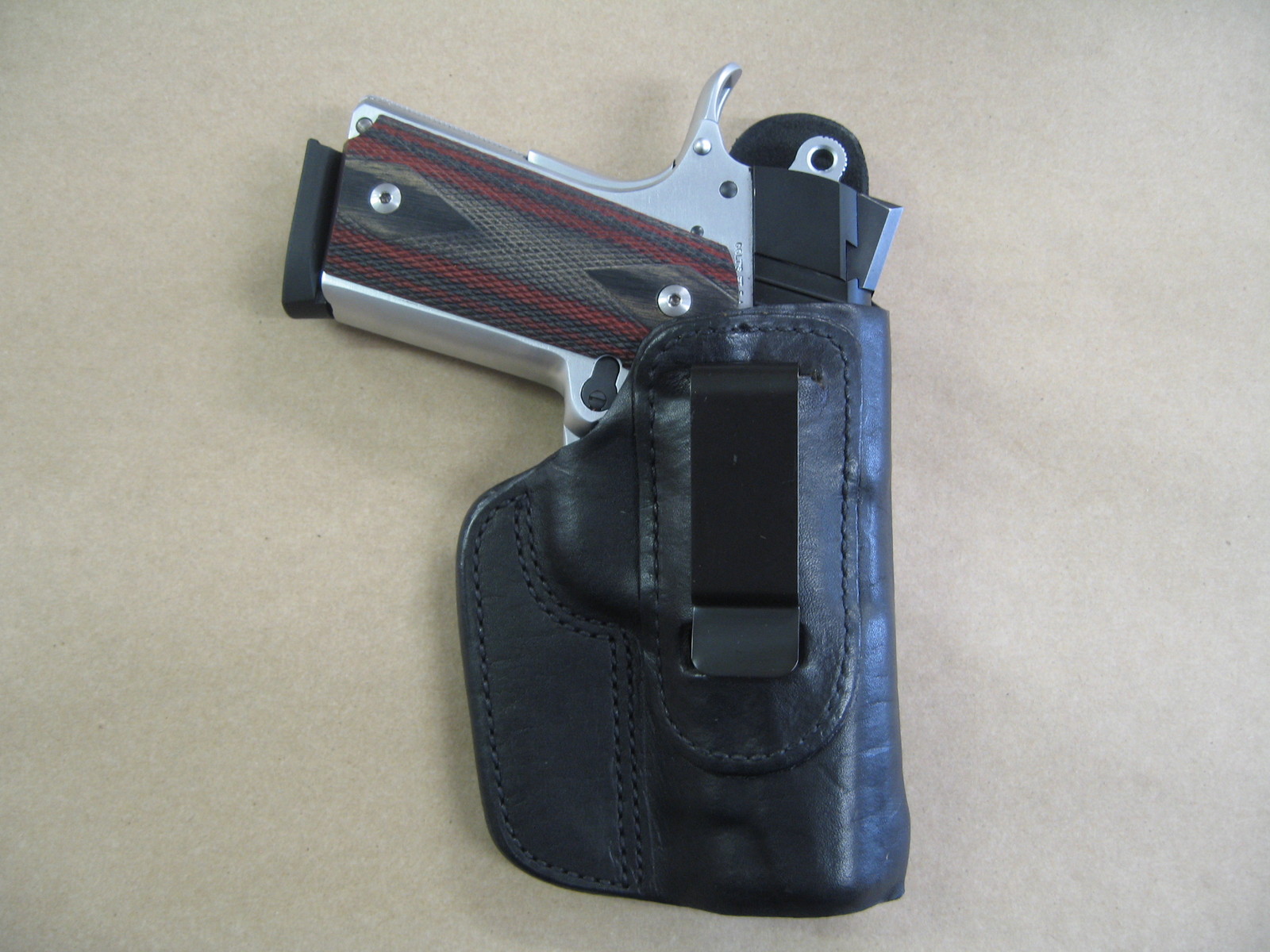 Smith & Wesson 1911 Compct IWB Leather In Waistband Concealed Carry Holster BLK