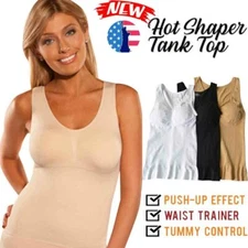 Women's Slim Tank Top Tummy Control Seamless Camisole Body Shaper Vest Shapewear