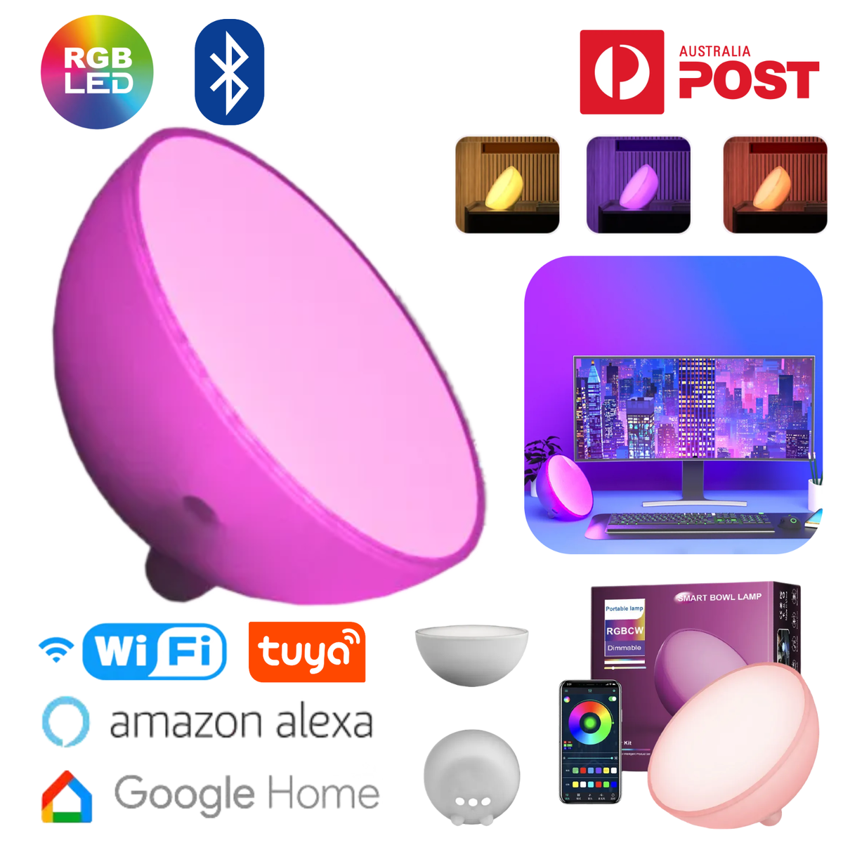 Bedside Lamp Lamp Compatible With Google Home Smart LED