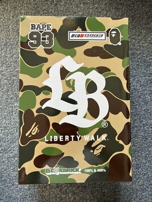 Medicom BE@RBRICK LBWK × BAPE 100% 400% bearbrick LIBERTY
