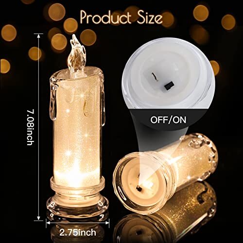 6PCS flameless Candles (D2.5" x H7"),LED Pillar Fake Candle, Battery