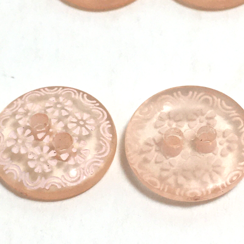 Two hole craft buttons, 2 sets of 8 each, pink floral and blue/white - Picture 4 of 8