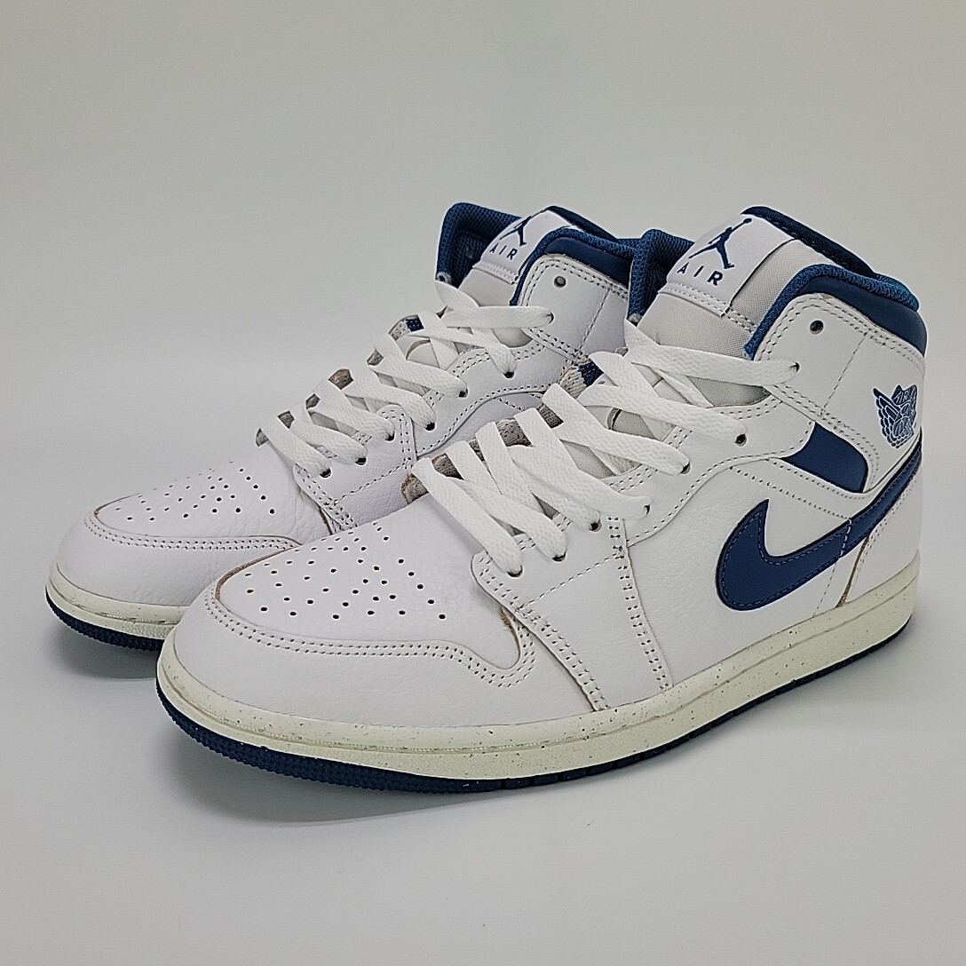 Nike Air Jordan 1 Mid Men's Shoes Sneaker White/Blue Multi Size FN5215-141 NEW! thumbnail 8