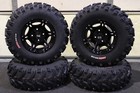 Can Am Outlander 450 25" Bear Claw Atv Tire & Viper Blk Wheel Kit Can1Ca