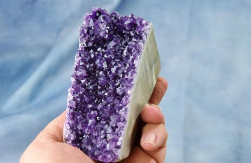 Super Purple Amethyst Geode Cathedral URUGUAY Flat Free Standing 117mm 4.7" 230g - Picture 7 of 13
