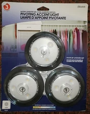 WESTEK LED 3.5" Pivoting Accent Light Puck Lighting 3000K 3-Pack NEW UNOPENED