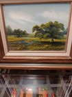 PAINTING Bayou Landscape with Live Oak and lillies — photo 1