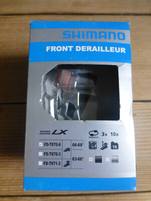 Umwerfer FD-T670 Shimano Deore LX 3/10-fach 34,9 mm Schelle Tief Schwarz - NEU