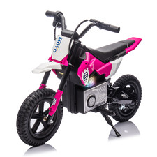 24V Kids Ride On Electric Toy Pink Motocross Motorcycle, Speeds 3.11-9.32MPH