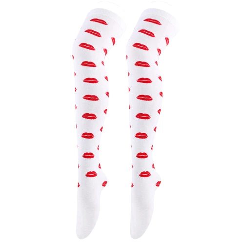 Nuevo Mujeres Sobre las Rodillas Extra Largo Muslo Alto Corazón Labios Fiesta Calcetines Amor Calcetines - Imagen 9 de 40