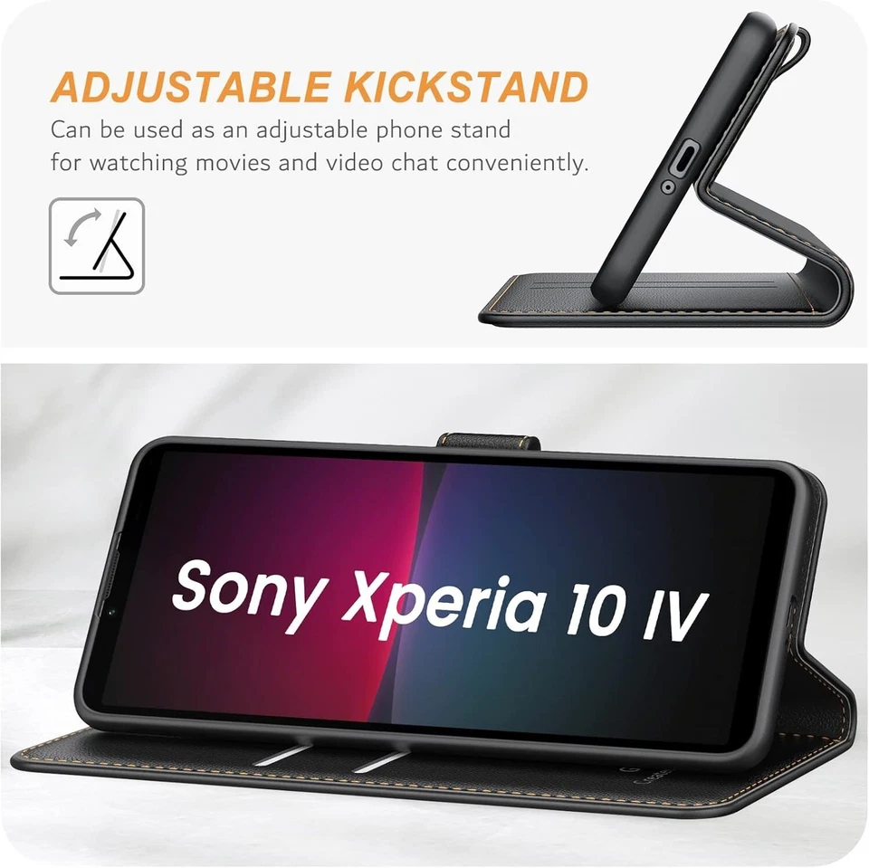 Case For Sony Xperia 1 10 VI IV 5 III L4 XZ XA2 Leather Wallet Flip Phone Cover - Image 3 of 4