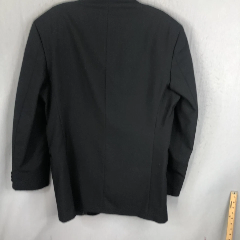 Blazer Vintage Raffinati Para Hombres 44L Negro Satinado Cuello Chaqueta Ocasión Cóctel Foto 2 de 4