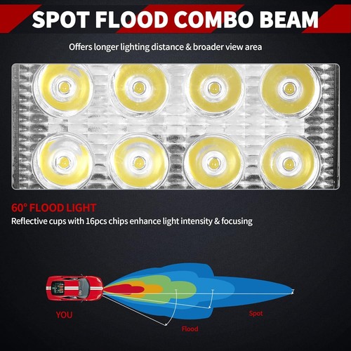 2PCS Square 4" LED WORK LIGHT Spot Flood Fit John Deere 4650 4630 4230 4040 2520 - Picture 5 of 12