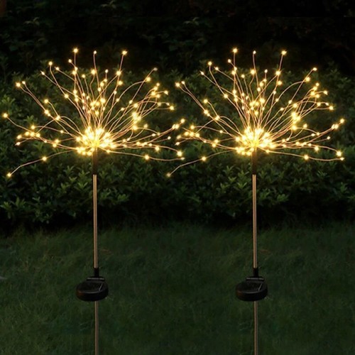 150LED Solar Fairy Lights Outdoor Firework Starburst Lamp Yard Garden Decor Warm - Picture 5 of 9