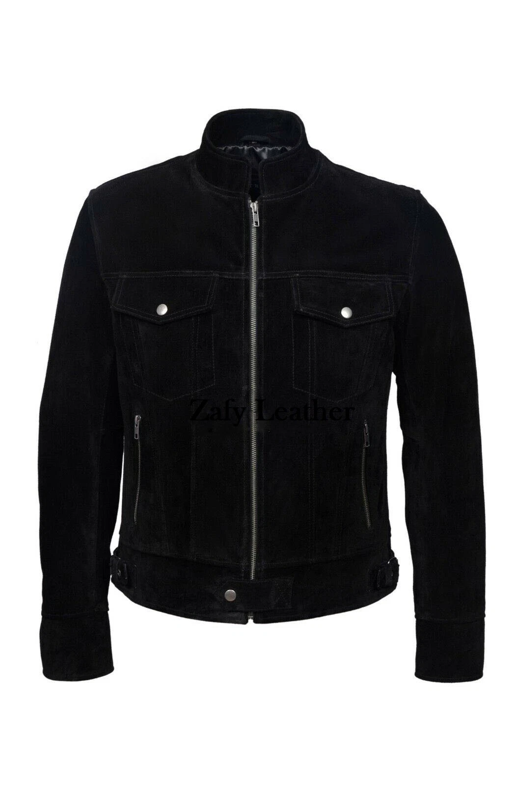 Designed NEW Men's Suede Jacket Black TRUCKER Western Stylish Motorcycle jacket