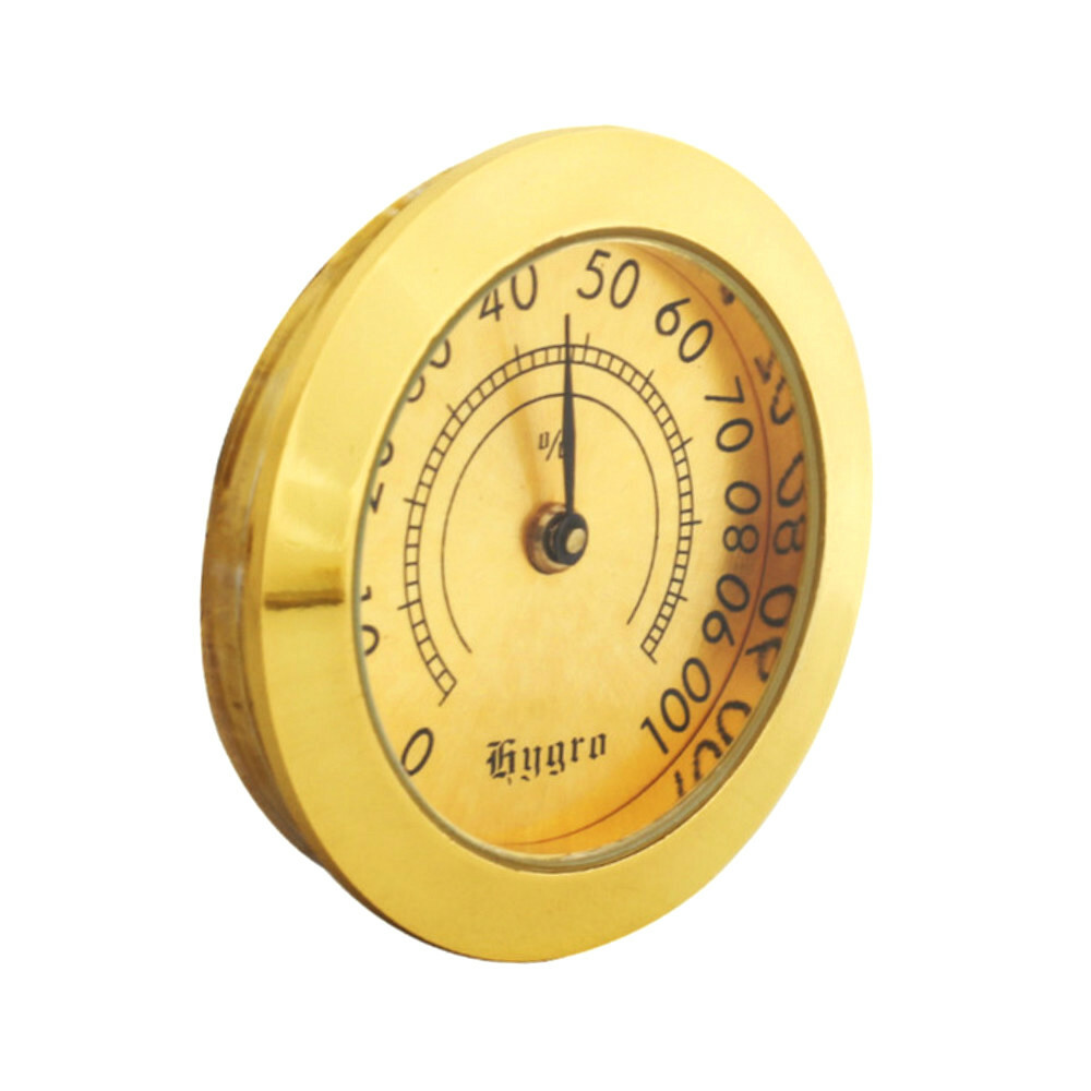 38MM Gold Frame Analog Hygrometer For Cigar Humidor Replacement Battery Free eBay