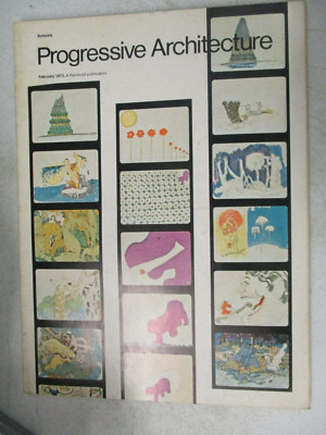 PROGRESSIVE ARCHITECTURE MAGAZINE FEB 1972 PRICE OF SCHOOLHOUSE CONSTRUCTION