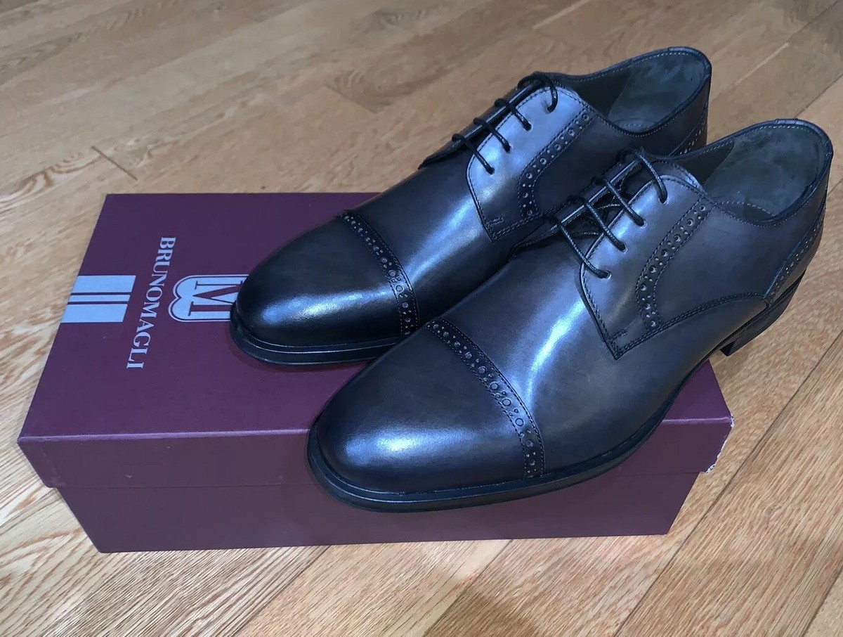Brunomagli  Black Leather Oxford Laced Brogue Detailed Made in Italy Size 9.5 Bruno Magli Zurigo Brogue Leather Oxford Men main image 2
