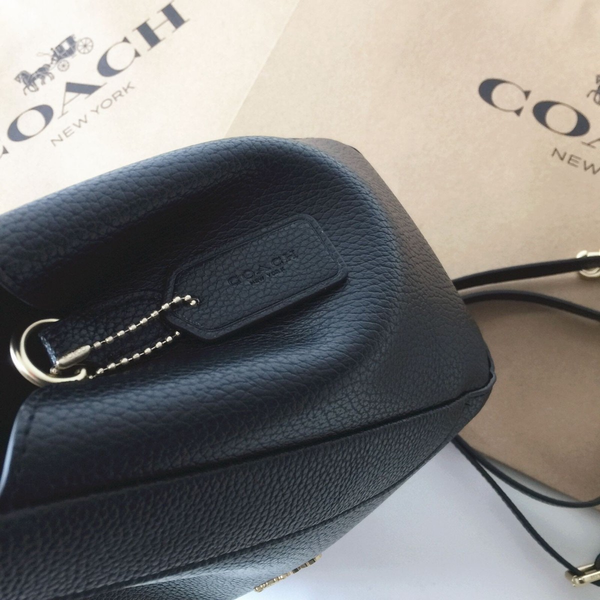 COACH Hadley Hobo21 2way Shoulder Bag Crossbody Leather Black