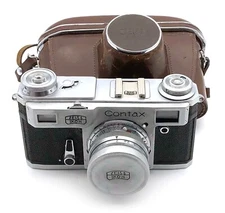 Soviet copy of Contax II Zeiss Ikon CHROME camera with Sonnar 2/50mm lens