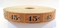 Vintage Ticket Roll Capitol 45 Cent Amusement Carnival Prizes Old Stock
