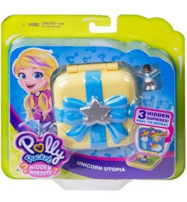 Polly Pocket Unicorn Utopia Hidden Hideouts W/ 3 Hidden Surprises ~ Brand New! 