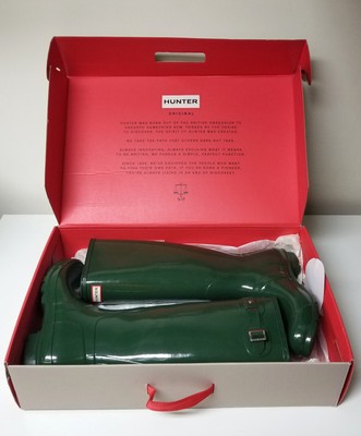 Hunter Boots Women's Original Tall Gloss Hunter Green Waterproof Size 10