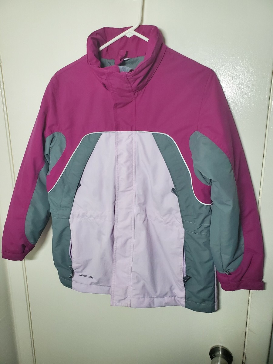 Lands End Kids Size Medium (10-12) Snow/Ski Jacket Purple Pink