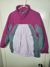Lands End Kids Size Medium 10-12 Snow/Ski Jacket Purple Pink  White
