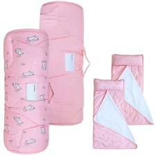 2-Pack Toddler Nap Mat with Soft Blanket Sleeping Bag for Preschool/Daycare Pink