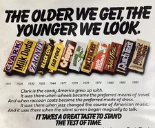 Clark Candy Print Ad Original Vintage 1980 Rare VHTF Milk Duds Zagnut Timeline