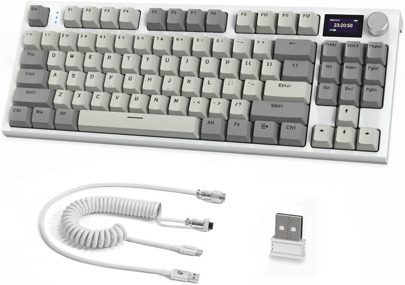 K86 Mechanical Keyboard, 2.4G Wireless/BT5.0/USB-C Wired Gaming Keyboard 87 Keys