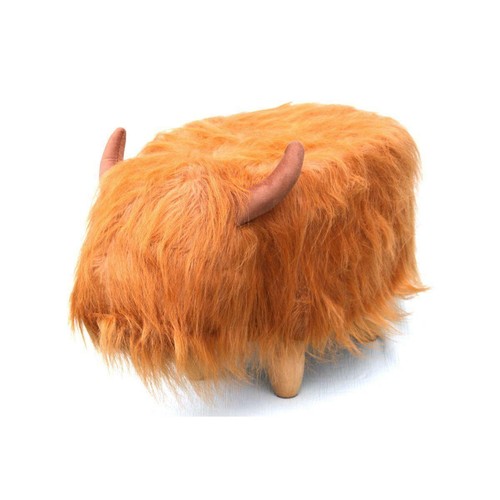 Highland Cow Animal Footstool Pouffe Cushion Rest Seat Sofa Ottoman