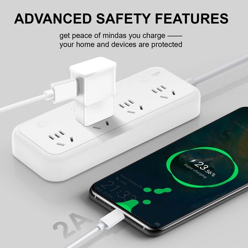 2A Wall Charge USB Hub Wall Home Charger Power Adapter & 10FT USB-C Cable Cord - Picture 7 of 21