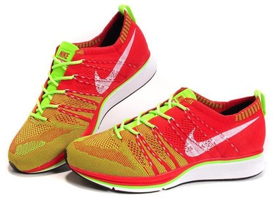 red flyknit trainer