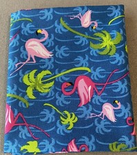 Fat Quarter Blue Tropical Flamingos Cotton Quilting Fabric