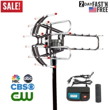 HDTV 1080P 4K Outdoor TV Antenna Amplified Digital 360 Rotate UHF VHF 900 Miles