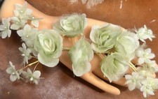 vintage 1940s silk chiffon flowers 8" made in Czechoslovakia 1 spray mint