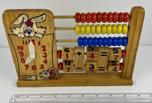 Vintage Fun Learning Educational Teacher Toy with Clock Abacus Basic Math GBB1 - Picture 3 of 4